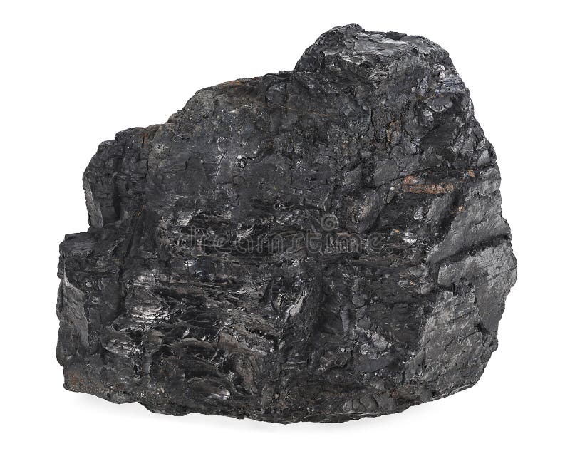 Cărbunele izolat pe fond alb este închis. cărbune natural negru. cărbune diamant. antracit metalurgic stock photo