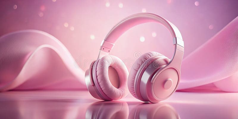 Căști roz delicate, cu expunere îndelungată și ușoară : un studiu pe nuiele de pastel vector illustration