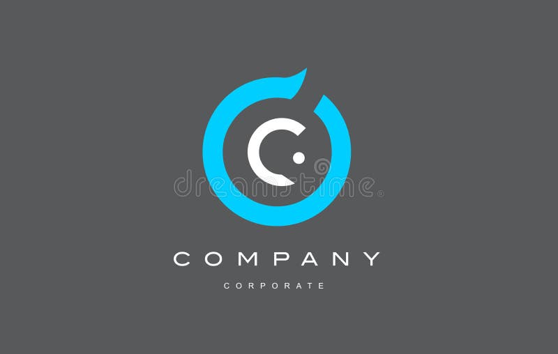 C信件字母表蓝色圈子商标传染媒介设计 向量例证