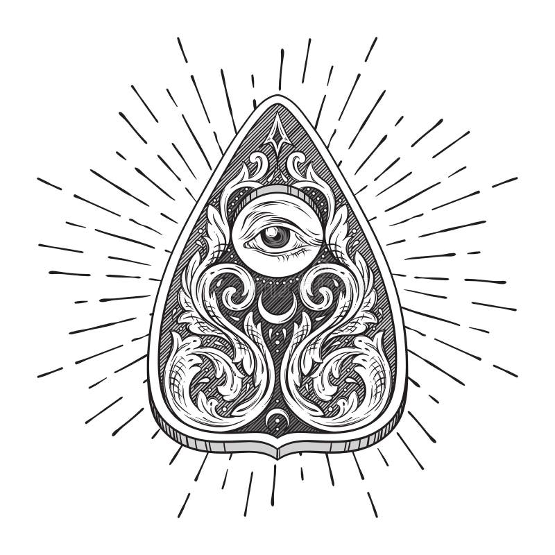Tablero de Ouija aislado stock de ilustración. Ilustración de alcohol -  120596148