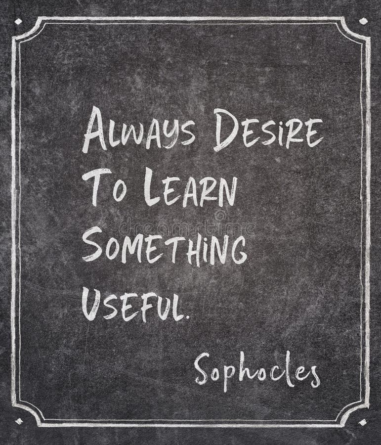 Desirez Apprendre La Citation De Sophocles Image Stock Image Du Grec Sophocle