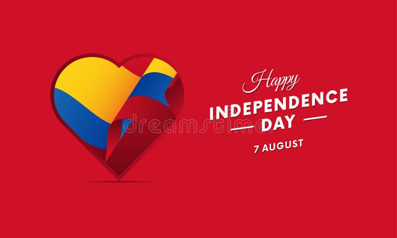 Dia De La Independencia De Colombia 7 De Agosto Bandera Que Agita En Corazon Vector Stock De Ilustracion Ilustracion De Turismo Cultura 97486659