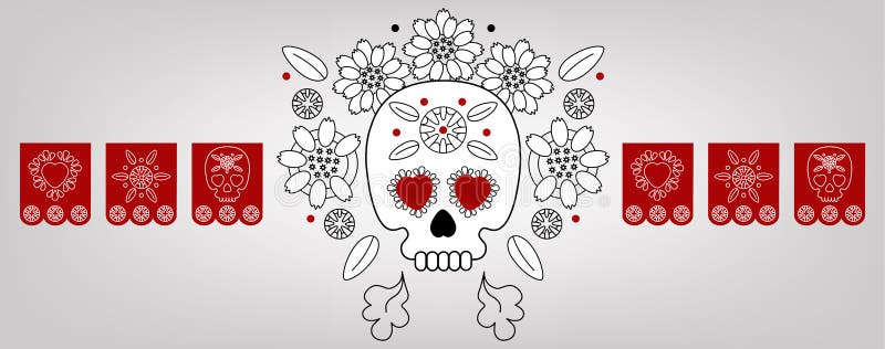 Día De Los Muertos, Dia De Los Muertos, Portada De Facebook, Medios  Sociales, Fondo Del Sitio Web, Banner Web, Tarjeta De Saludo Stock de  ilustración - Ilustración de saludo, muerto: 161345573