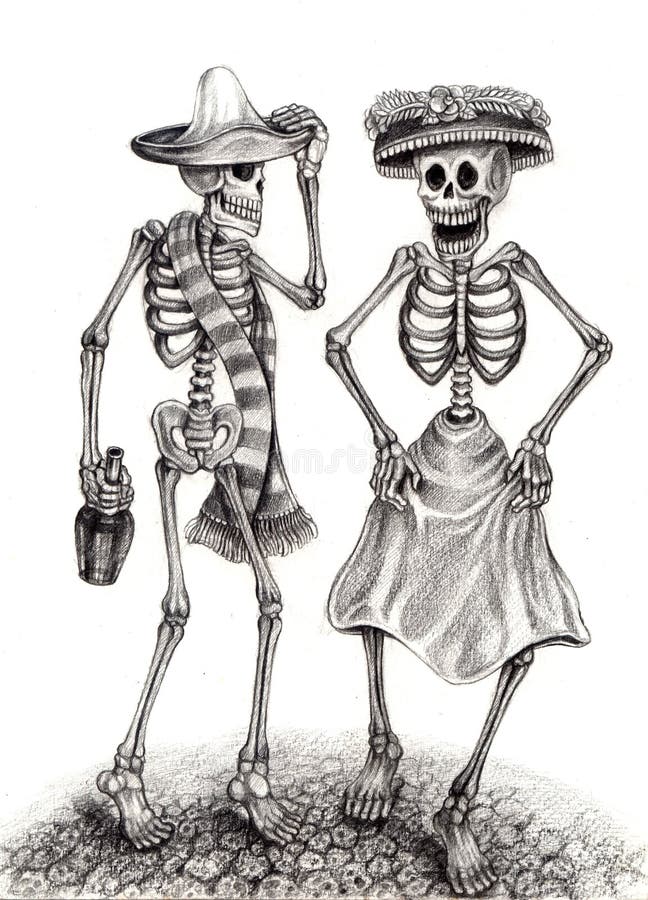 Día Del Arte Del Cráneo De Los Muertos Gráfico De La Mano En El Papel  Ilustración del Vector - Ilustración de tierra, cara: 55035777