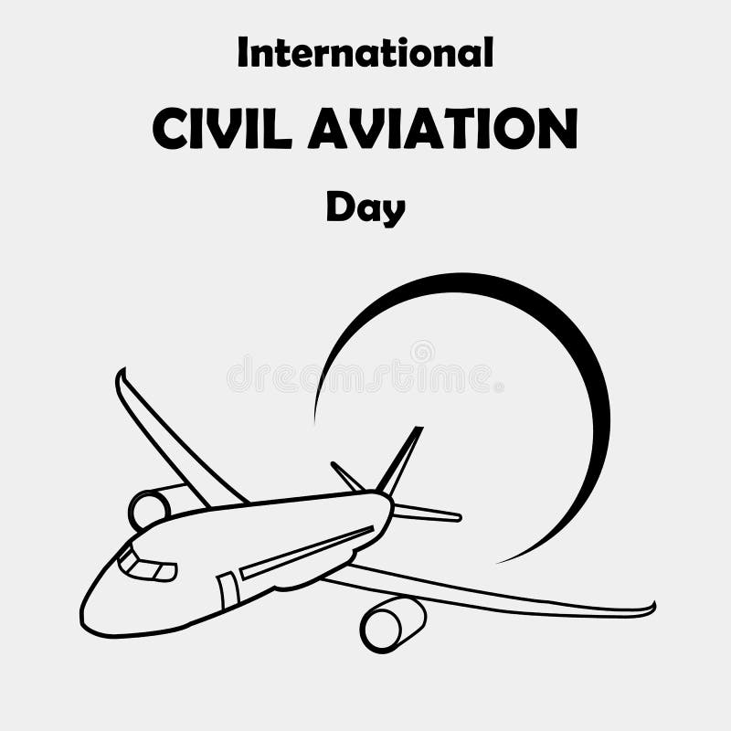 Día Internacional De La Aviación Civil Stock de ilustración - Ilustración  de silueta, forma: 81985383