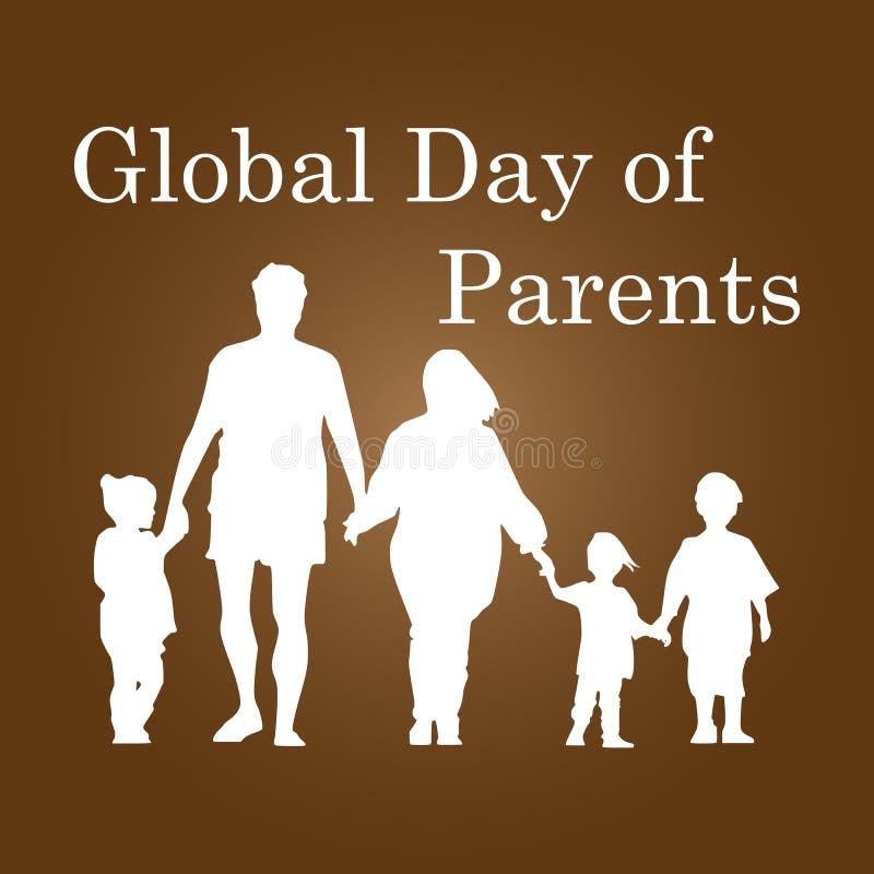 Marcha mala Escuela primaria maduro Día mundial de los padres ilustración del vector. Ilustración de familia -  182979680