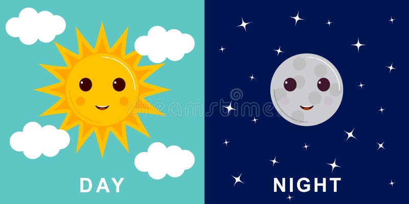 Día Y Noche Ejemplos Con Los Personajes De Dibujos Animados Sonrientes Divertidos Del Sol Y De La Luna Ilustración del Vector - Ilustración de cielo, espacio: 131734966 Día Y Noche Ejemplos Con Los Personajes De Dibujos Animados Sonrientes Divertidos Del Sol Y De La Luna Ilustración del Vector - Ilustración de cielo, espacio: 131734966