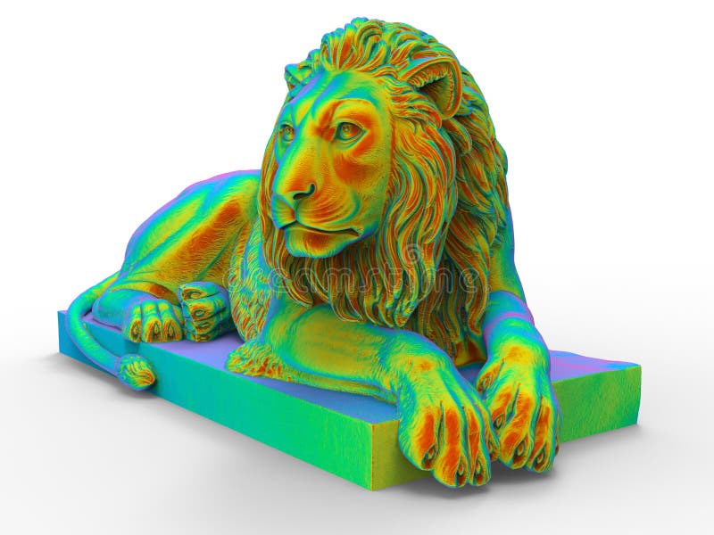 3D渲染— 雄伟的小狮子雕像库存例证. 插画包括有表面, 拱道, 回报, 查出, 敌意, 小雕象- 186099071