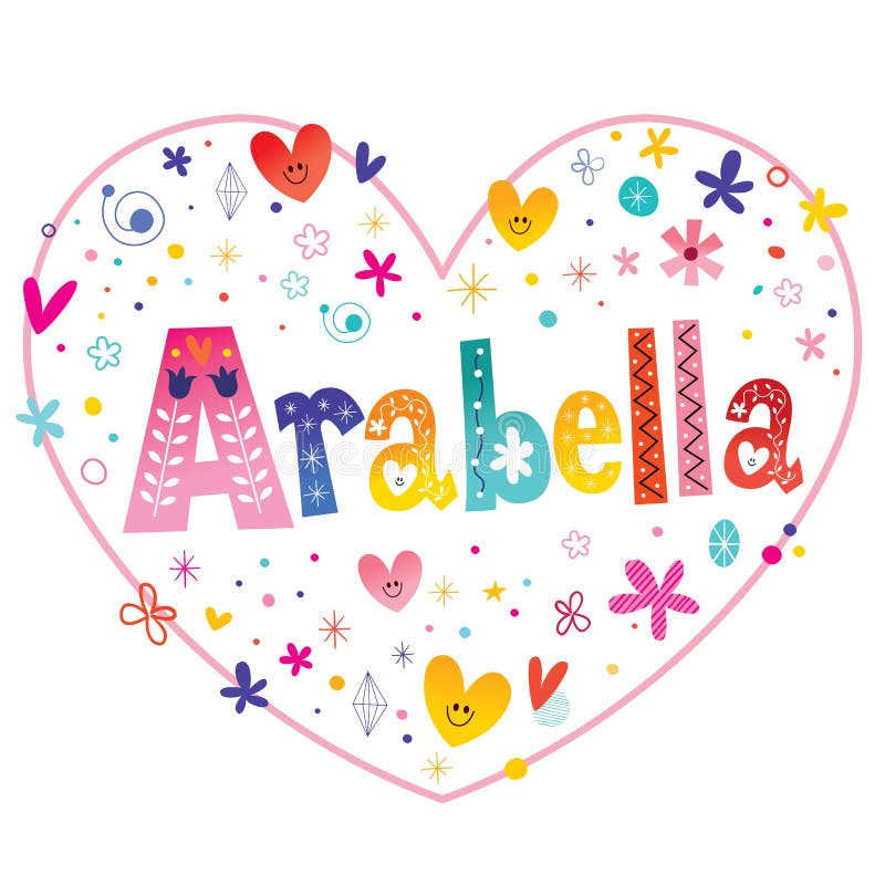 Arabella girls name stock vector. Illustration of headline - 142884806