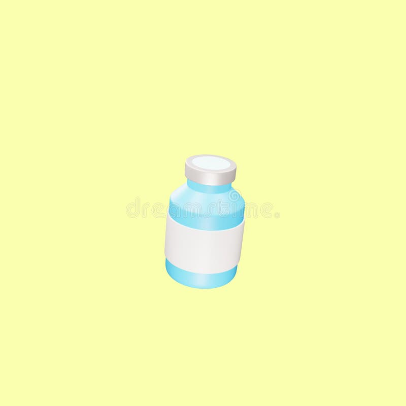 3D-Abbildung der Impfstoffeinspritzung. Injektion in 3D-Form