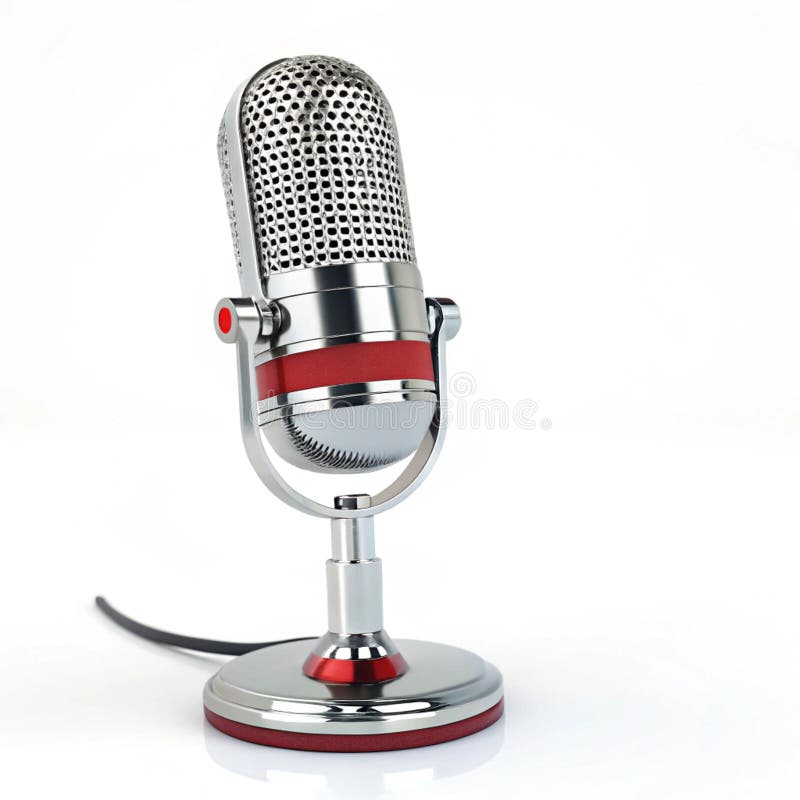 3D-Abbildung des podcast-Mikrobilds, isoliert auf weißem Hintergrund vektor abbildung