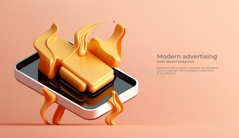 3D Abstract Advertising Concept. Vector illustration royalty free illustration