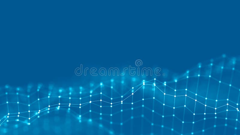 3d Abstract Background Network concept . Future background Technology illustration. 3d landscape. Big data. Wireframe