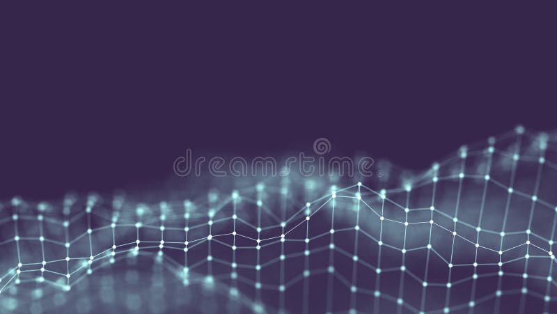 3d Abstract Background Network concept . Future background Technology illustration. 3d landscape. Big data. Wireframe