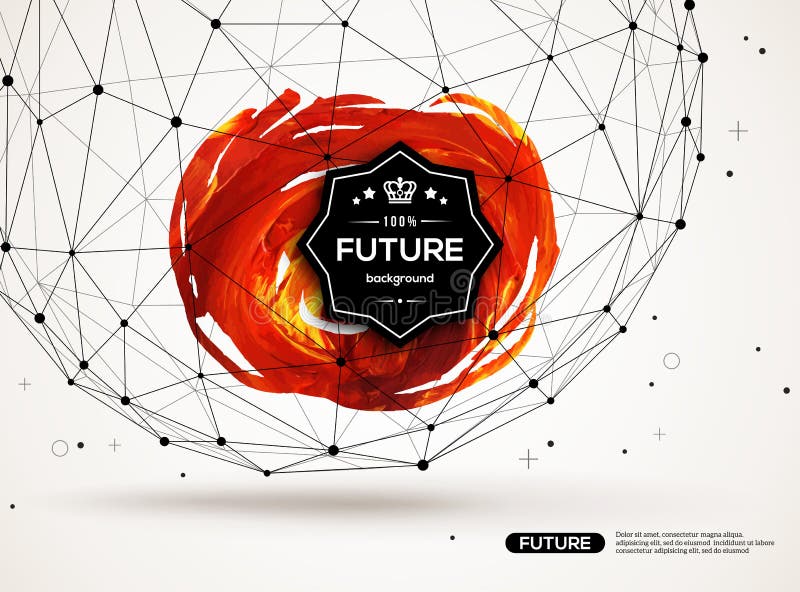 3D abstract background with paint stain and royalty free illustration