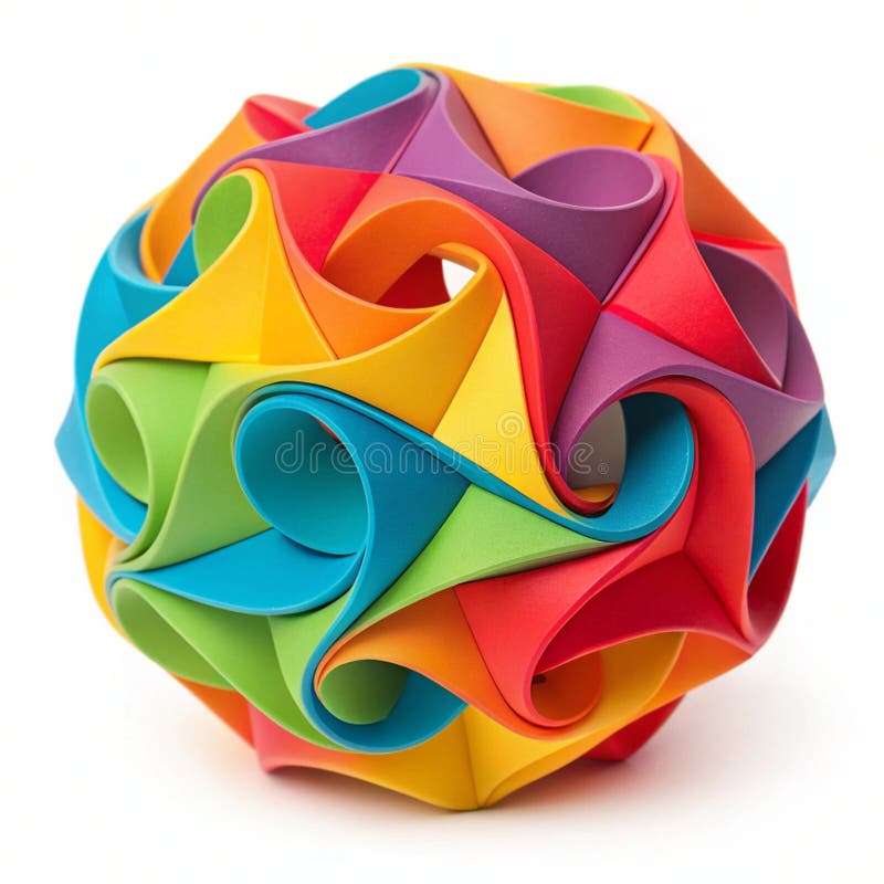 3D abstract colorful shape isolated on white background royalty free illustration