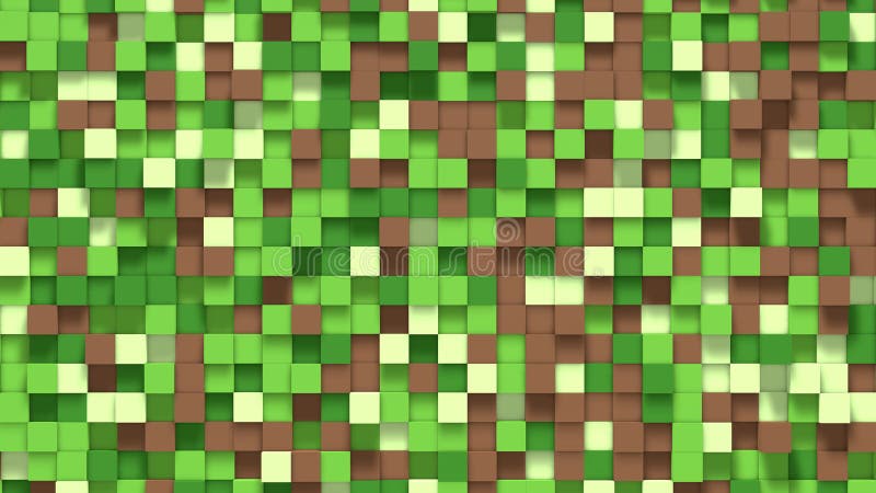 3D Abstract Cubes. Video Game Geometric Mosaic Waves Pattern. Construction  of Hills Landscape Using Brown and Green Grass Block Stock Photo - Image of  landscape, graphic: 215987034