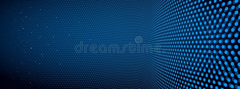 3D abstract dark blue background with dots pattern vector design, technology theme, dimensional dotted flow in perspective, big
