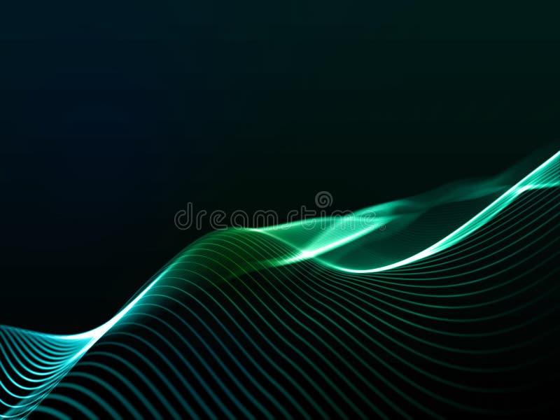 3D Abstract Digital Background with Flowing Cyber Lines Stock