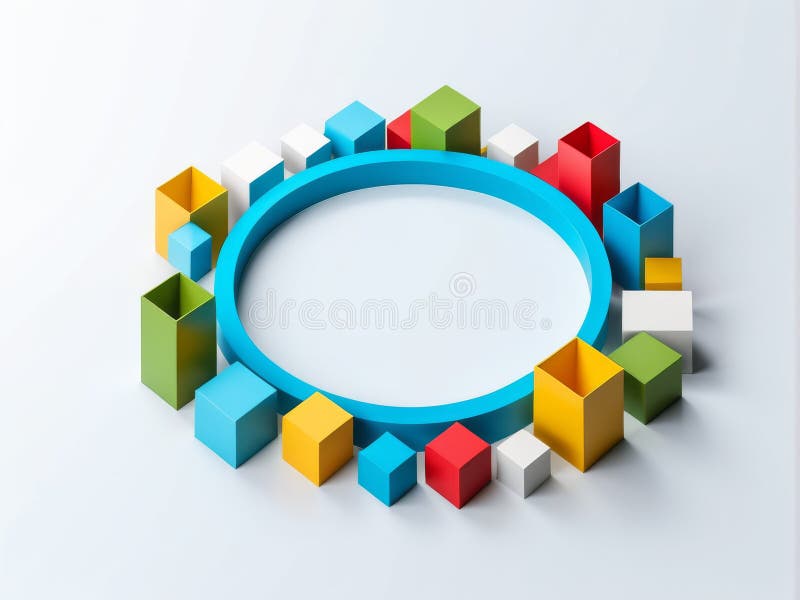 3d abstract geometric background. minimal shape composition AI Generated by SD.