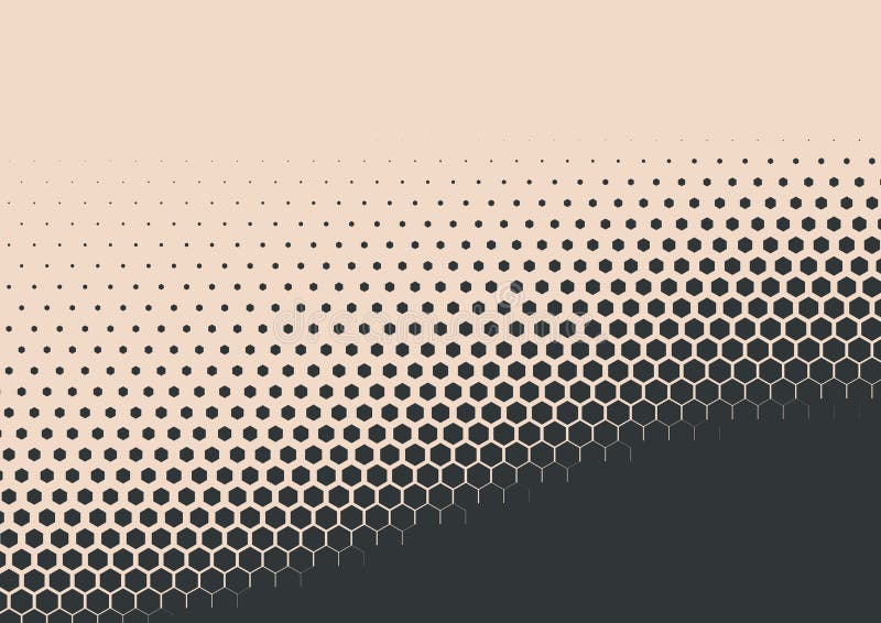 2D Abstract Geometric Wave Hex Halftone Pattern