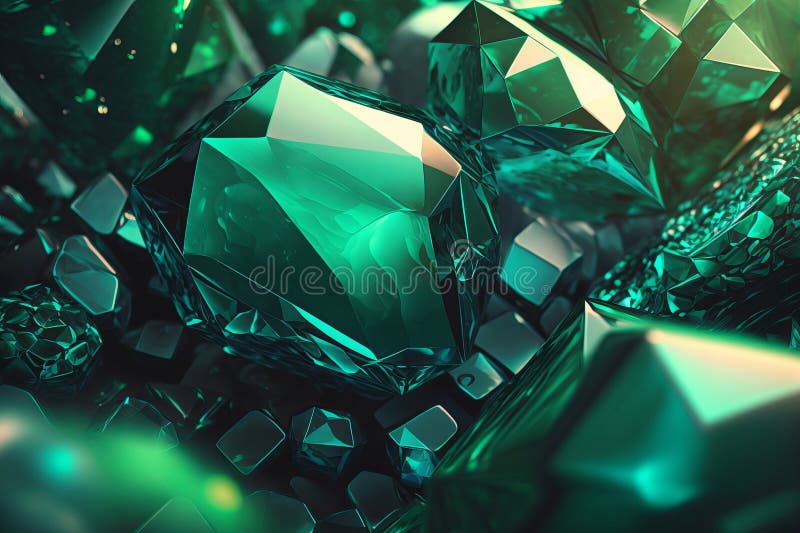 Abstract Emerald Green Crystal Faceted Background Stock Illustrations 126 Abstract Emerald