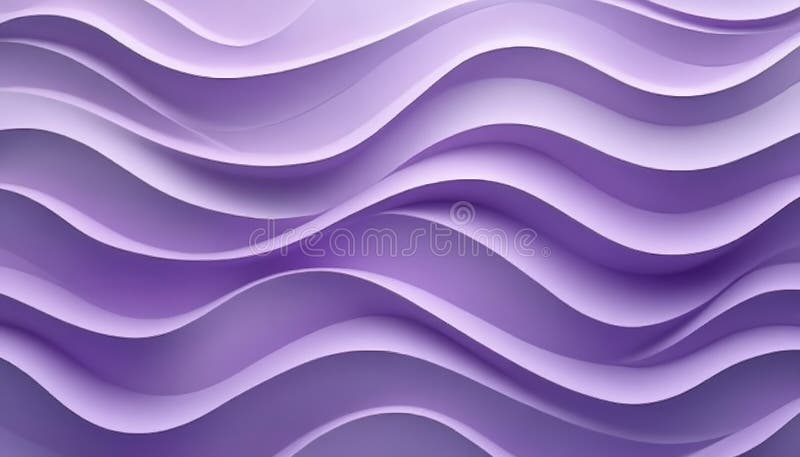 3D Abstract Lilac Wave Texture Elegant, Minimalist Background with Monochromatic Color for Design stock illustration