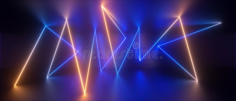 3d Abstract Neon Background, Chaotic Line, Lightning Power, Speed Of ...