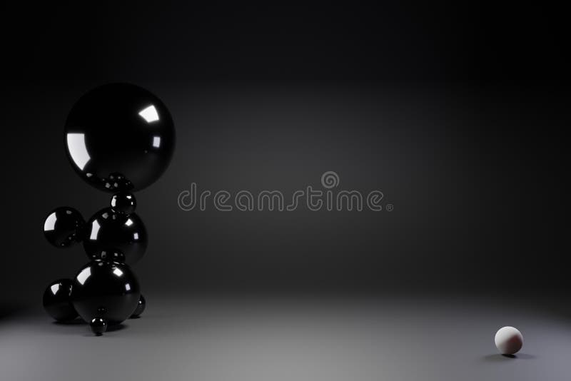 3d abstract object shapes abstract geometric background. Computer generated minimalistic background with black, white