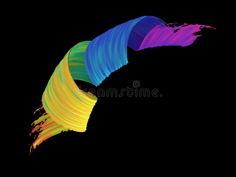 3D abstract paint stroke stock illustration. Illustration of swirl