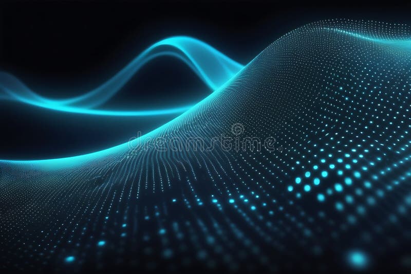 3d de unde abstracte, vizualizare de date amplă în pulsații și tehnologia undelor plutitoare, fundal cibernetic vector illustration