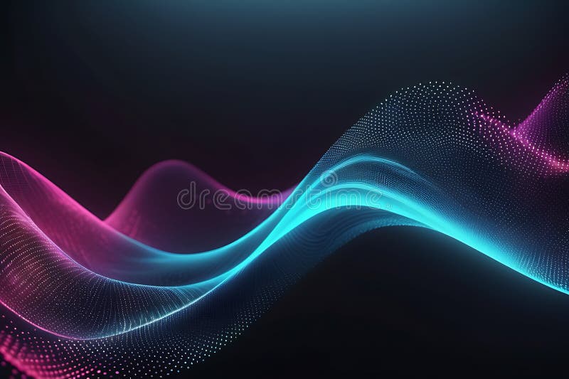 3d de unde abstracte, vizualizare de date amplă în pulsații și tehnologia undelor plutitoare, fundal cibernetic royalty free illustration