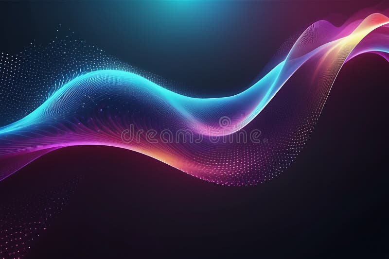 3d de unde abstracte, vizualizare de date amplă în pulsații și tehnologia undelor plutitoare, fundal cibernetic royalty free illustration