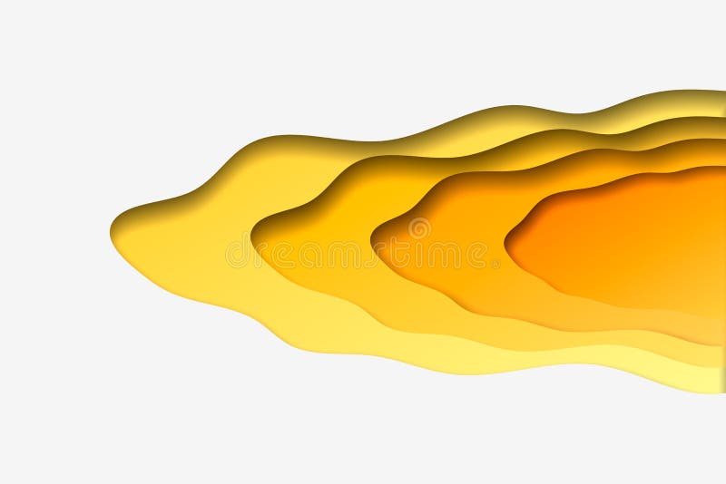 3d abstract paper cut yellow wave background. Vector template in carving art style. Eps10. 3d abstract paper cut yellow wave background. Vector template in carving art style. Eps10