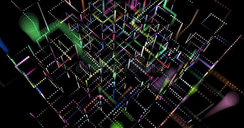 3D abstraction with cubes symbolizing quantum computing, blockchain and server technologies. Futuristic design royalty free illustration