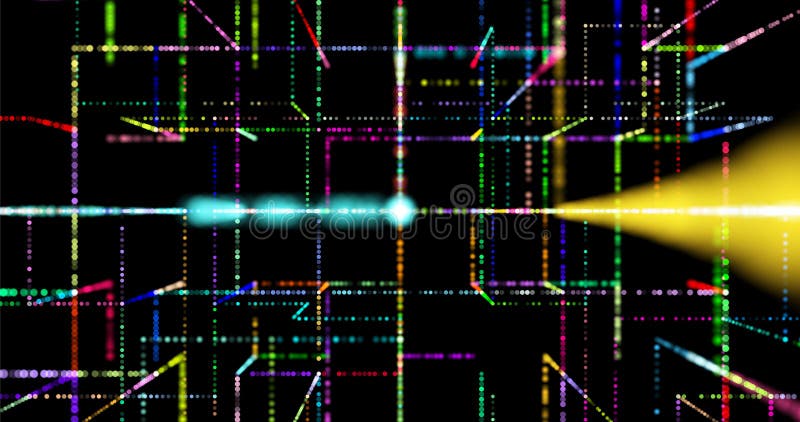 3D abstraction with cubes symbolizing quantum computing, blockchain and server technologies. Futuristic design reflecting big data vector illustration