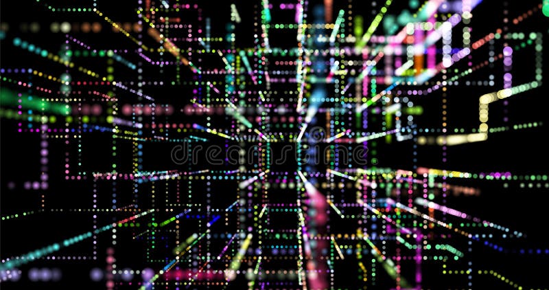 3D abstraction with cubes symbolizing quantum computing, blockchain and server technologies. Futuristic design reflecting big data vector illustration