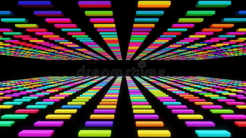 3d abstracto creativo festivo fondo con bucle que fluye animación multicolor columnas parpadeando diferentes colores libre illustration
