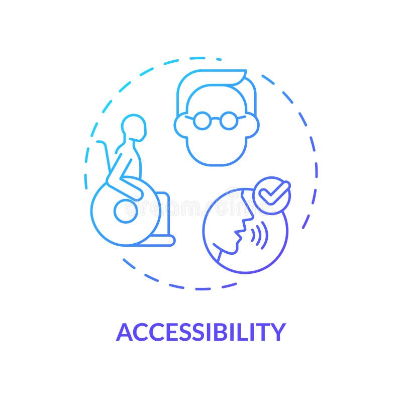 Concept pictogramă gradient de accesibilitate 2d stock illustration