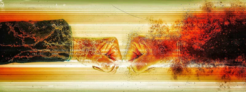 3d afbeelding van eerste en eerste botsing stock illustratie