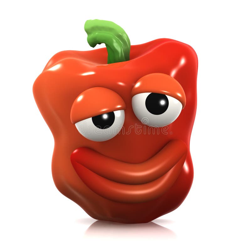 3d render of a red pepper in a strange mood. 3d render of a red pepper in a strange mood