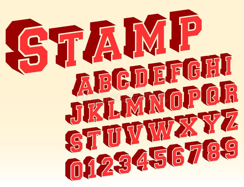 Alphabet Font Template. Vintage Letters And Numbers Stamp Army