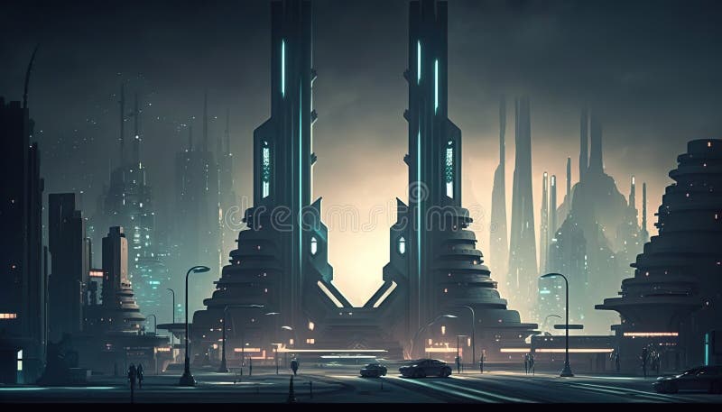 Ambiente de fundo 2d cyberpunk city para um jogo móvel de arena de