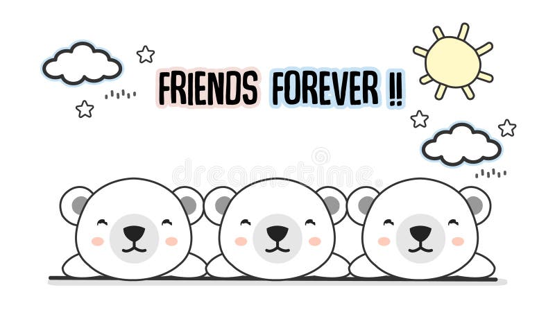 D'amis illustration de vecteur d'ours blancs pour toujours illustration libre de droits D'amis illustration de vecteur d'ours blancs pour toujours illustration libre de droits