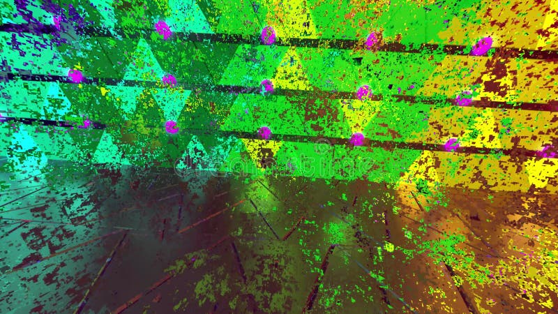 3D Animation Art pattern with stains, 360 Panoramic, Motion Abstract image of geometric background vector illustration