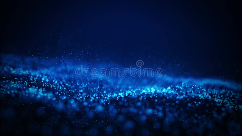 3d Animation with Colorful Grunge Particular Form Lines on Blue Background. Abstract Multicolor Motion Graphics Design