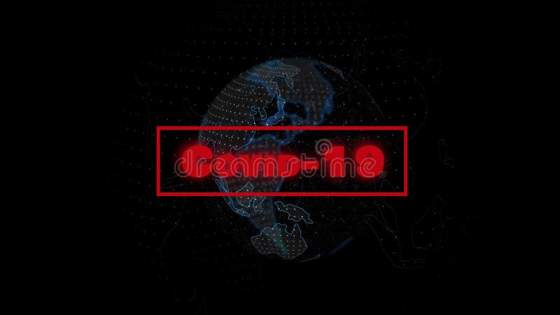 3D animation, Covid-19 appearing at the background of Earth with red dot on China spinning and more dots appearing on stock illustration