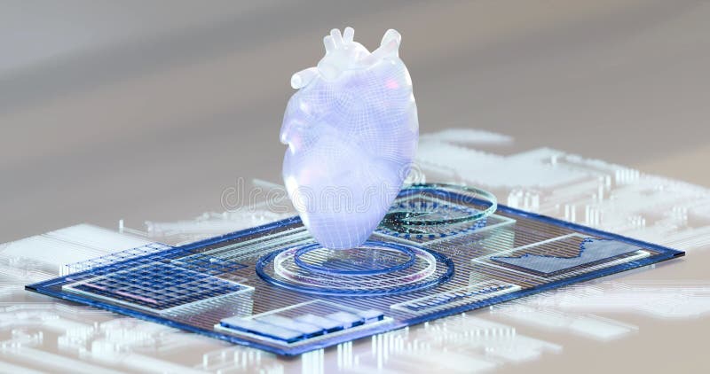 3D animation digital tablet containing medical data information heart spinning 360 degrees stock video footage