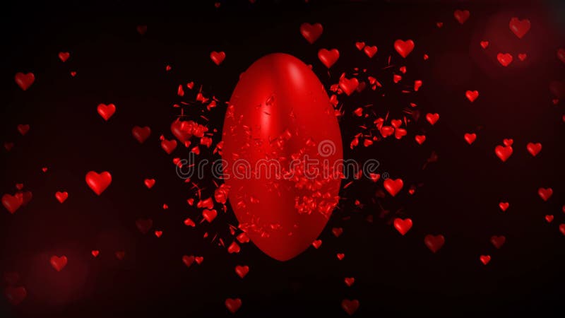 3d Animation of Giant Romantic Red Heart Growing Larger and Burst into  Little Red Hearts Pattern. Abstract Heart Background Patter Stock Footage -  Video of celebration, break: 84924210
