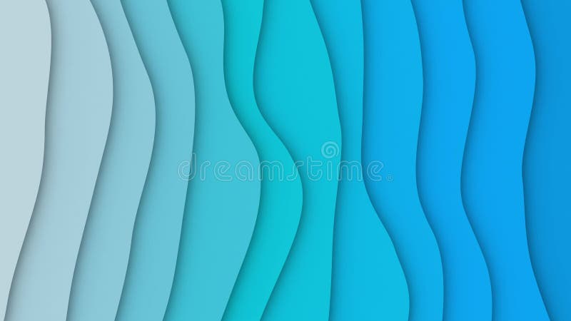 Looped animated abstract background of light blue wavy paper cutouts royalty free illustration
